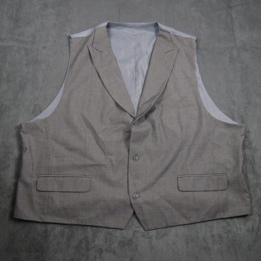 LCN Vest Mens 54W Gray Tissuto Super 150s Wool Blend Suit Waistcoat Wedding